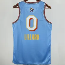 2025 ALL-STAR LILLARD # 0  Baby Blue NBA Jerseys
