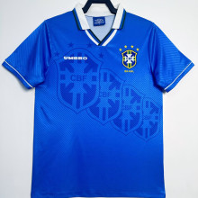 1996 Brazil Away Blue Retro Soccer Jersey