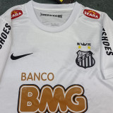 2012/13 Santos White Retro Kids Long Sleeve Soccer Jersey
