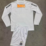 2012/13 Santos White Retro Kids Long Sleeve Soccer Jersey