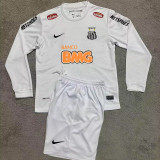 2012/13 Santos White Retro Kids Long Sleeve Soccer Jersey