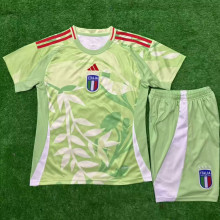 2025 Italy UEFA Women's Euro Green Away Kids Soccer Jersey