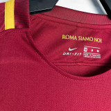 2017/18 Roma Home Red Retro Long Sleeve Soccer Jersey