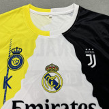 RONALDO #7 Club Combine Version Fans Soccer Jersey 黄白色领