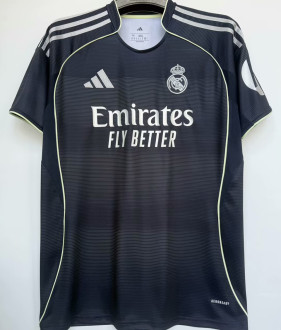 2025/26 RM 1:1 Quality Away Black Fans Soccer Jersey
