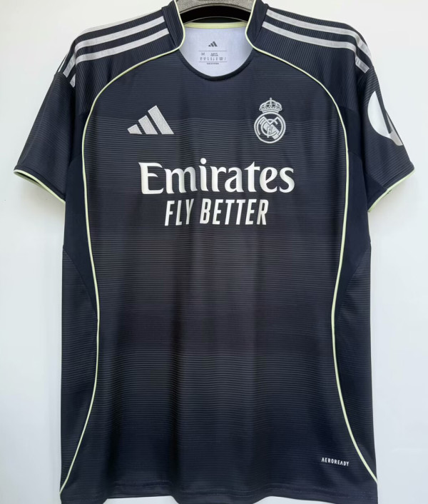 2025/26 RM 1:1 Quality Away Black Fans Soccer Jersey