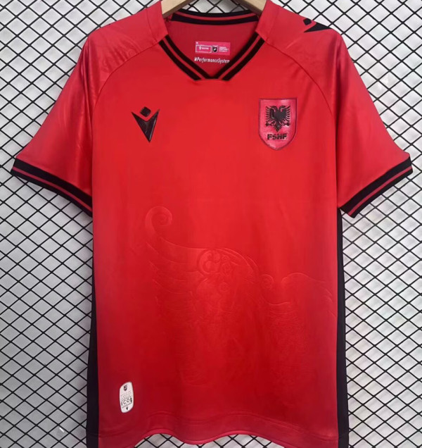 2025/26 Albania Home Red Fans Soccer Jersey 阿尔巴尼亚