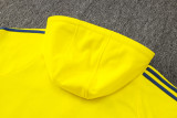 2025/26 AA Yellow Hoody Thickened Fluff Zipper Jacket Tracksuit