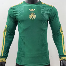 2025 Mexico Green Special Edition Player Version Long Sleever Jersey 胸前国微
