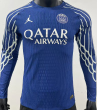 2024/25 PSG 4Th Blue Player Version Long Sleeve Soccer Jersey