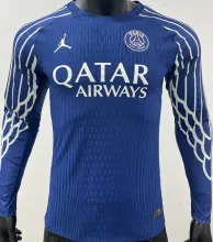 2024/25 PSG 4Th Blue Player Version Long Sleeve Soccer Jersey