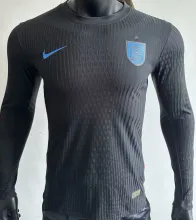 2025/26 England Away Black Player Version Long Sleeve Soccer Jersey