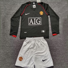 2007/08 M Utd Away Black Retro Kids Long Sleeve Soccer Jersey