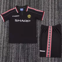 1998/99 M Utd Black Retro Kids Soccer Jersey
