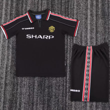 1998/99 M Utd Black Retro Kids Soccer Jersey