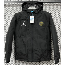 2025 PSG Jordan Cotton Thickened warm Black Outdoor Jacket #P2加棉冲锋衣