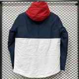 2025 PSG Jordan Cotton Thickened warm Blue White Outdoor Jacket #P7加棉冲锋衣