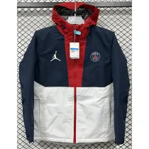 2025 PSG Jordan Cotton Thickened warm Blue White Outdoor Jacket #P7加棉冲锋衣