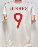 TORRES #9 Spain Away White Retro Soccer Jersey 2011/12 （Have 2010 World Cup Champion Patch 带胸前2010世界杯冠军章)★★