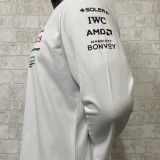 2025 Mercedes AMG Petronas F1 White Long Sleeve Team T-Shirt