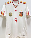 TORRES #9 Spain Away White Retro Soccer Jersey 2011/12 （Have 2010 World Cup Champion Patch 带胸前2010世界杯冠军章)★★