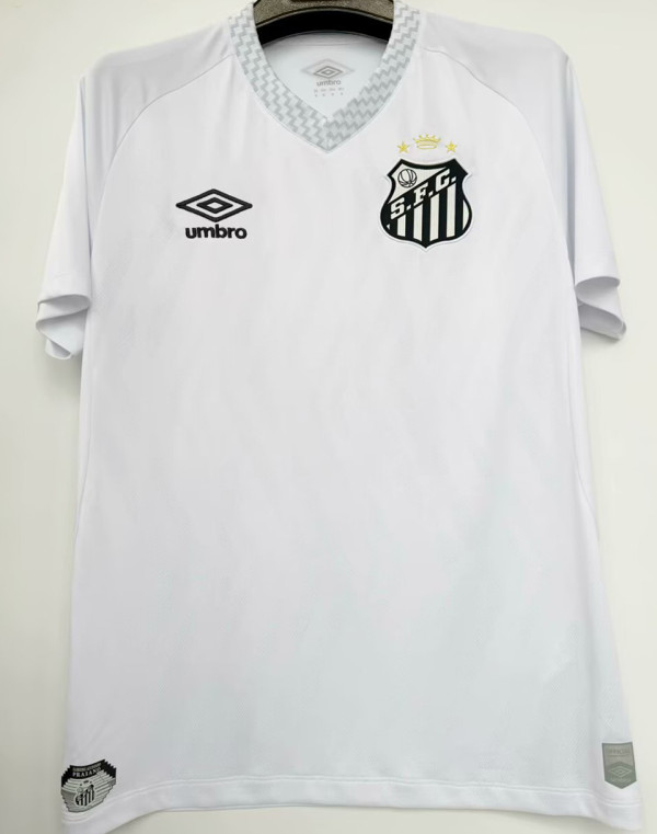 2025/26 Santos 1:1 Quality Home White Fans Soccer Jersey