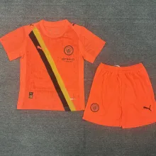 2025/26 Man City Third OrangeKids Soccer Jersey