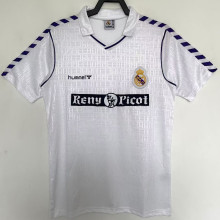 1989/90 RM White Home Retro Soccer Jersey