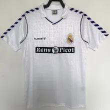 1989/90 RM White Home Retro Soccer Jersey