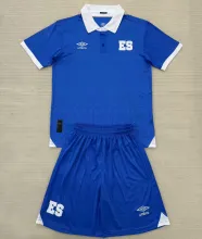 2025/26 EL Salvador Home Blue Kids Soccer Jersey 萨尔瓦多