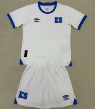 2025/26 EL Salvador Away White Kids Soccer Jersey 萨尔瓦多