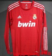2011/12 RM Away Red Retro Player Version Lopng Sleeve Soccer Jersey 球员版