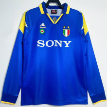 1995/96 JUV Away Blue Retro Long Sleeve Soccer Jersey