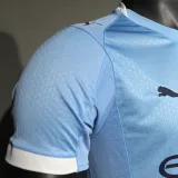 2025/26 Man City Home Blue Player Version Soccer Jersey