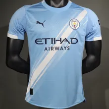 2025/26 Man City Home Blue Player Version Soccer Jersey