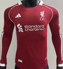 2025/26 LFC Home Red Player Version Long Sleeve Soccer Jersey