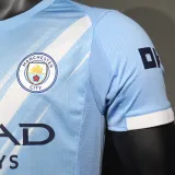 2025/26 Man City Home Blue Player Version Soccer Jersey