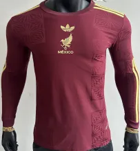 2025 Mexico Red Special Edition Player Version Long Sleever Jersey