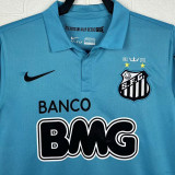 2012/13 Santos Blue Retro Long Sleeve Soccer Jersey