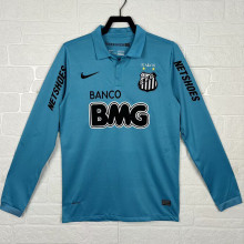 2012/13 Santos Blue Retro Long Sleeve Soccer Jersey