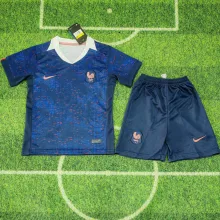 2025/26 France Home Blue Kids Soccer Jersey