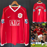 2006/07 M Utd Home Red Retro Player Version Long Sleeve Jersey 球员版长袖