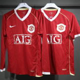 2006/07 M Utd Home Red Retro Player Version Long Sleeve Jersey 球员版长袖
