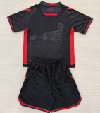 2025/26 Albania Third Black Kids Soccer Jersey 阿尔巴尼亚