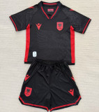 2025/26 Albania Third Black Kids Soccer Jersey 阿尔巴尼亚