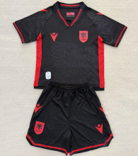 2025/26 Albania Third Black Kids Soccer Jersey 阿尔巴尼亚