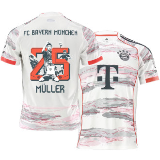Müller # 25 BFC Away Fans Soccer Jersey 2025/26 纪念版号码 ★★