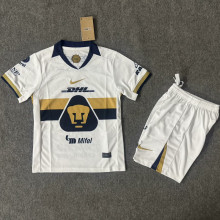 2025/26 Pumas UNAM Home White Kids Soccer Jersey