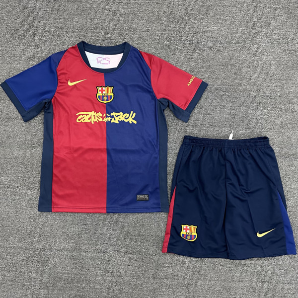 2024/25 BA x Travis Scott Home Kids Soccer Jersey   胸前 新广告