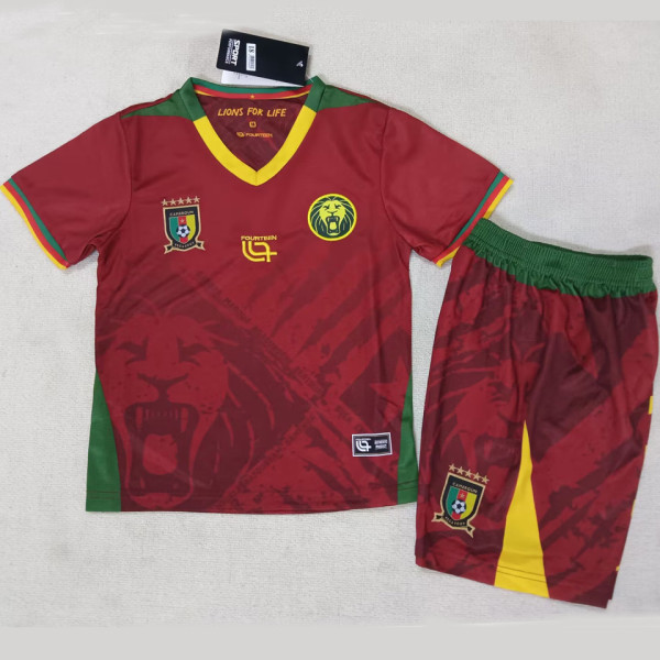 2025/26 Cameroon Away Red Kids Soccer Jersey